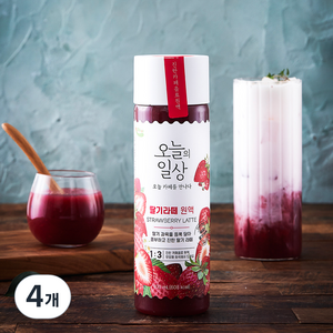 오늘의일상 딸기라떼 원액, 400ml, 4개