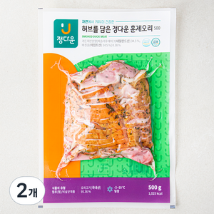 허브를 담은 훈제오리 정다운 슬라이스, 500g, 2개