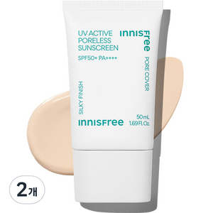 이니스프리 뉴 유브이 액티브 포어리스 선스크린 SPF50+ PA++++, 50ml, 2개