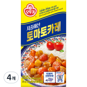 오뚜기 지중해 토마토 카레 고형, 200g, 4개