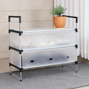 조은리빙 현관을 부탁해 조립식 신발장 정리대 3단, 블랙, 1개