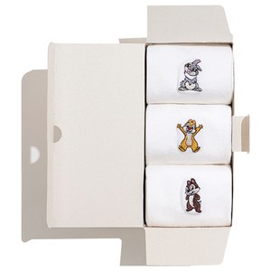 삭피엔스 여성용 디즈니 캐릭터 프리미엄 자수 양말 3종 선물세트