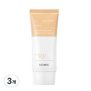싸이닉 수분 톤업 파데스킵 선크림 SPF+ PA++++, 50g, 3개