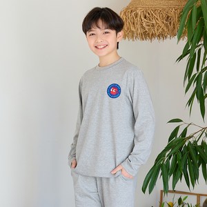 유라비 아동용 핫머그 긴팔 라운드넥 티셔츠