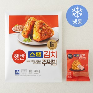 햇반 스팸 김치 주먹밥 (냉동), 500g, 1개