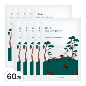 라운드랩 소나무 진정 시카 마스크, 1개입, 60개