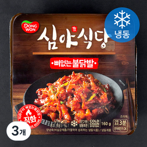 동원 심야식당 뼈없는 불닭발 (냉동), 160g, 3개