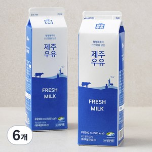 제주우유, 900ml, 6개