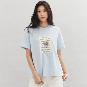 로브로브 여성용 브런치 기본 반팔 티셔츠 LOVLOV