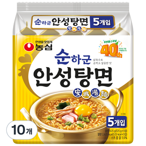 농심 순하군 안성탕면 125g, 10개