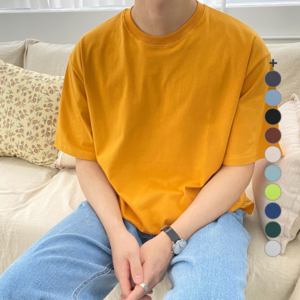 오티디 남녀공용 오버핏 16수 무지 반팔 티셔츠