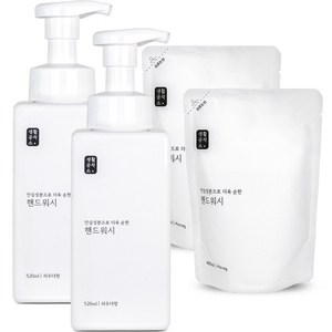 생활공작소 핸드워시 솝 파우더향 용기 520ml x 2p + 리필 400ml x 2p 세트, 1세트