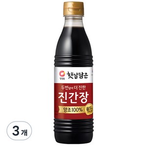 대상 청정원 두번달여 더 진한 진간장 골드, 500ml, 3개