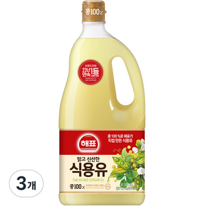 해표 식용유, 1.8L, 3개