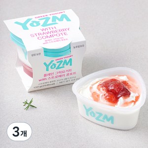 요즘 플레인 그릭요거트 with 스트로베리 콩포트, 130g, 3개