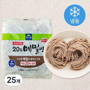 면사랑 프리미엄 20% 메밀면 (냉동), 250g, 25개