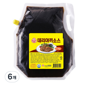 오뚜기 데리야끼소스 스파우트팩, 2kg, 6개