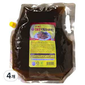 오뚜기 오쉐프 매운데리야끼 소스, 2kg, 4개