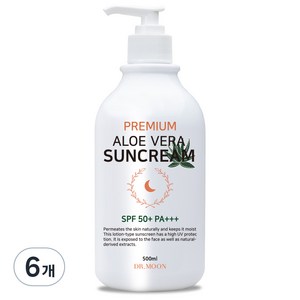 닥터문 프리미엄 알로에베라 선크림 SPF50+ PA+++, 500ml, 6개