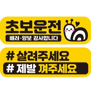 제제데코 차량용 칼라 고휘도 반사 자석 스티커 초보 미디엄 E230 2종, EC020 + EC048, 1세트