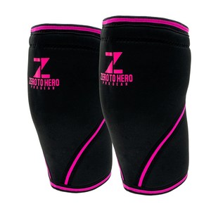 제로투히어로 네오프렌 헬스 무릎보호대 7mm BLACK + PINK, 2개