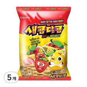 크라운 새콤달콤 딸기 레모네이드 캔디, 200g, 5개