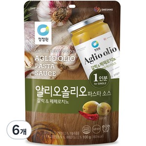 청정원 알리오올리오 파스타소스 갈릭 앤 페페로치노, 100g, 6개