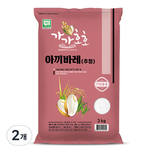 가가호호 2024년산 햅쌀 추청 아끼바레 쌀, 특, 3kg, 2개