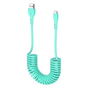 밸류엠 C타입 고속충전 스프링 케이블 20W, 1.5m, 민트, 1개