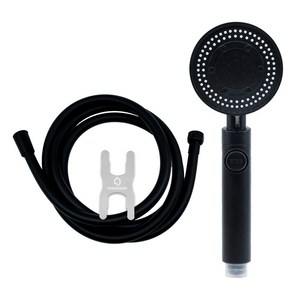 홈다움 블랙 몬스터 다기능 샤워기 헤드+블랙 물때방지튜브형 2.0m샤워호스 +스패너, 1세트