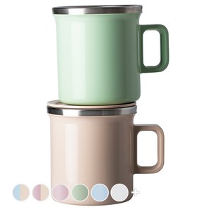 JVR 모노 스텐머그 360ml 세트, BEIGE, GREEN, 1세트