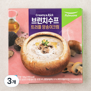 풀무원 브런치수프 트러플양송이크림 (냉장), 180g, 3개