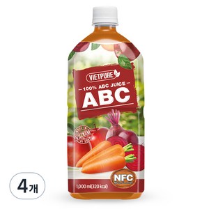 메이준뉴트리 NFC 착즙 비엣퓨어 ABC 주스, 1L, 4개