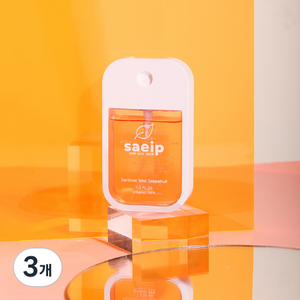 saeip 휴대용 손소독제 스프레이 선물용 자몽, 40ml, 3개