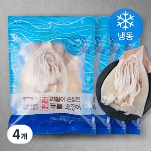 곰곰 껍질이 손질된 두툼 오징어 (냉동), 500g, 4개