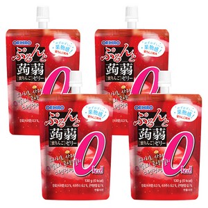 오리히로 곤약젤리 제로칼로리 사과맛, 130g, 4개