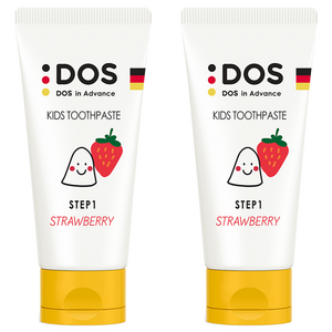 도스인어드밴스 유아치약 STEP1 무불소 딸기향, 60ml, 2개