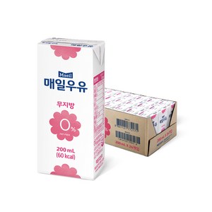 매일우유 무지방 0%, 200ml, 24개