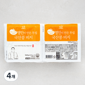 한둘 명인이 만든 투컵 국산콩 비지, 520g, 4개