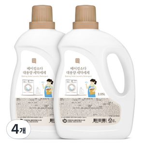 쉼표365 베이킹소다 대용량 세탁 액상세제 본품, 3.05L, 4개