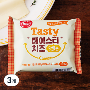 서울우유치즈 테이스티 치즈 맛있는 10매입, 180g, 3개