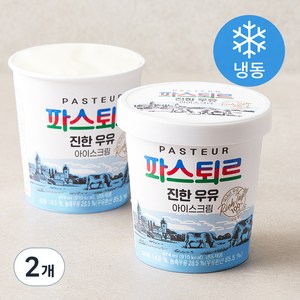 파스퇴르 진한 우유 아이스크림 (냉동), 474ml, 2개