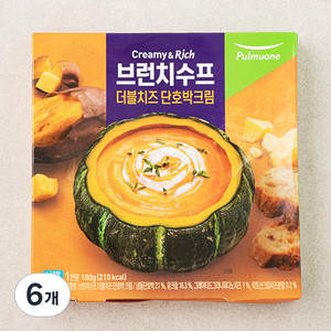 풀무원 브런치수프 더블치즈 단호박 크림 (냉장), 180g, 6개