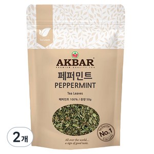 아크바 페퍼민트 허브티 잎차, 50g, 1개입, 2개