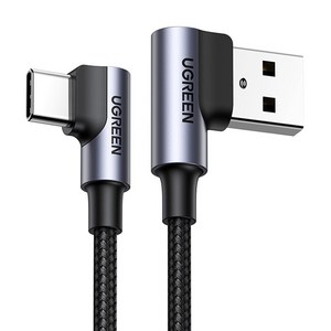 유그린 USB-C타입 더블 90도 고속충전케이블, 2m, 혼합색상, 1개