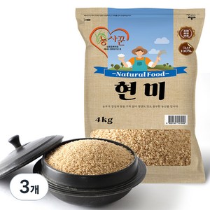 농사꾼 현미, 4kg, 3개