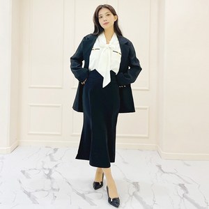 비비에모 트렌디 더블카라 원버튼 자켓 원피스 06158