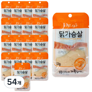 닥터95 촉촉 닭안심 반려동물 간식, 닭가슴살, 22g, 54개