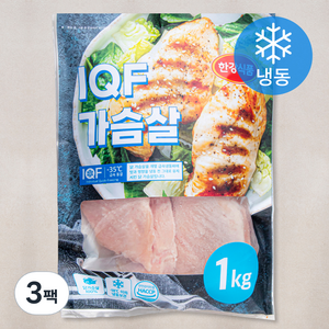 한강식품 IQF 닭가슴살 (냉동), 1kg, 3팩