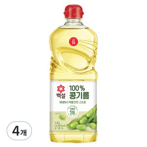 백설 콩기름, 1.5L, 4개